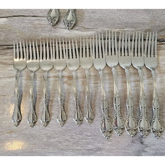 36 Pc Lot Of Vintage Royal Baroque‎ Stainless Imperial USA Flatware Spoons Forks - Picture 6 of 13